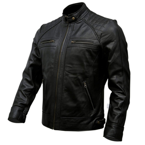 Chaquetas de cuero de alta calidad Chaquetas de cuero con cuello levantado para hombres Chaquetas de cuero de la mejor calidad para mujeres de gran tamaño para hombres - Product Image 5