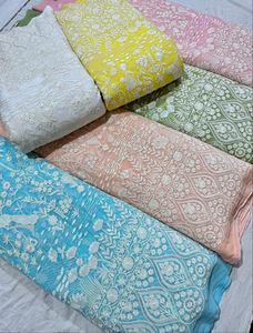 Tela DE TRABAJO Lucknowi bordada de Georgette viscosa de excelente calidad de proveedor indio a precio mayorista - Product Image 2