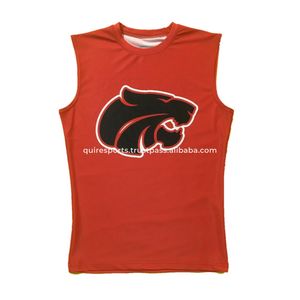 Camiseta de fútbol americano de compresión hecha en 220 GSM tela elástica transpirable entrenamiento Top de entrenamiento para hombres - Product Image 3