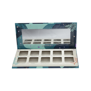 Wholesale Matte Magnetic Cosmetic Empty <strong>Eyeshadow</strong> <strong>Palette</strong> with Mirror 10-Pan Rigid Paper Packaging <strong>Gold</strong> Foil EVA Foam Insert - Product Image 6