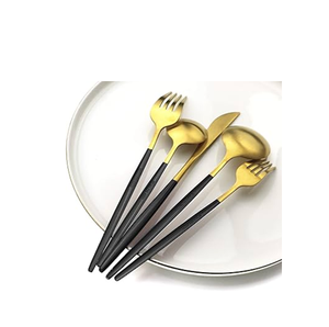 Luxury Mirrored brass <b>Flatware</b> Set pvd handle Cutlery <b>Flatware</b> Set Silverware for customized size hot sale - Product Image 1