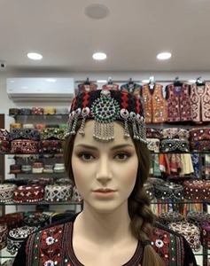 Clip à cheveux traditionnel afghan tribal vintage fait à la main en tissu ethnique pashtun avec fleurs - Product Image 6