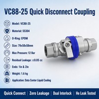 RIGHTPOWER VC88-25 Nouvelle Raccordement Rapide SS304 12 bars Remplace le FD83 pour Refroidissement Liquide de Centre de Données Vente en Gros ODM