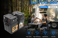 Boîte à batterie 12V en plastique prismatique étanche de haute qualité avec grandes prises USB, pour applications marines, rangement de batteries vides, prises USB haute puissance