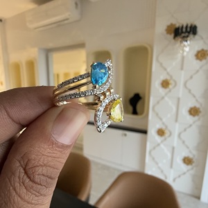 แหวนเพชรประดับหินสีธรรมชาติ14K หรือทอง18K - Product Image 1