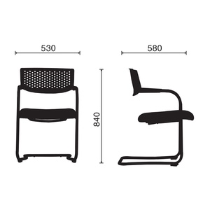เก้าอี้นั่งคุกเข่า HOM1013-02 รุ่นทันสมัย ออกแบบตามหลักสรีรศาสตร์ พร้อมที่วางแขนแบบติดตั้ง และเบาะผ้าหุ้ม สำหรับห้องประชุม - Product Image 2
