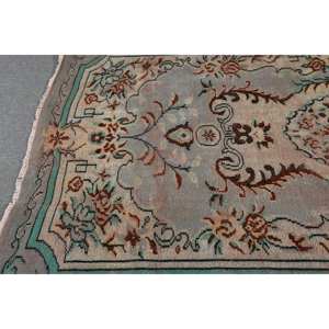 Alfombra turca Vintage Beige Marrón 5,4X9,1 FT Tejido plano de lana con patrón de retazos para decoraciones de sala de estar o uso en el pasillo - Product Image 4
