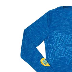 Maglietta a manica lunga con stemma Sigma Gamma Rho SGRho blu 100 in cotone glitterato stampato abito da donna camicia stile di vita greca - Product Image 2