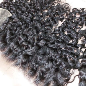 Raw Vietnam Virgin Hair Cuticle Aligned Water Wave Loose <b>Curly</b> <b>Bundle</b> and 13x6 13x7 13x8 Frontal HD High Grade - Product Image 5