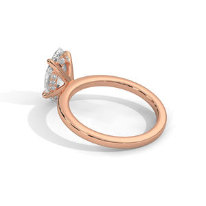 แหวนเพชรประดับลูกแพร์มรกตสีทองชั้นดีสไตล์คลาสสิกสีโรสโกลด์สำหรับงานแต่งงานงานครบรอบแต่งงาน-IGI - Product Image 3