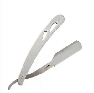 Haute qualité hommes en acier inoxydable bord de barbier droit rasoirs de sécurité en acier barbe couteau de rasage outils d'épilation - Product Image 1
