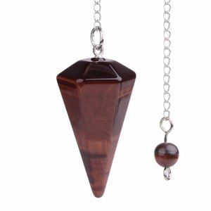Natural Stone Dowsing Red Tiger <b>Eye</b> Faceted Crystal Pendulum Gemstone Dowsing Crystal Pendulum Crystal Dowsing Pendulum Healing - Product Image 1