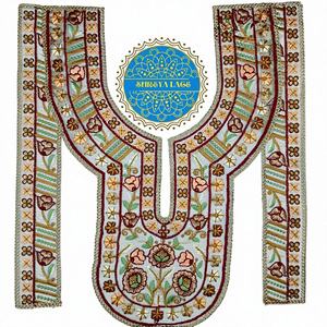 Patch brodé décoratif coloré pour col de chemisier Kurti, fournisseur de textiles de mode pour vêtements ethniques. - Product Image 1