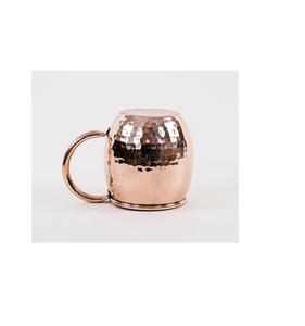 Mug en cuivre massif avec intérieur lisse et poignée en laiton incurvé conçu pour les boissons froides, les cocktails et les cadeaux - Product Image 3