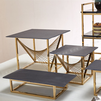 Support de présentation de nourriture de luxe Gehong pour buffet, banquet, support de buffet carré élégant pour hôtel, restauration, buffet, dessert, cadre composite
