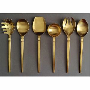 Modern 4pc Rose Gold Kitchen Tool Set Stainless Steel Cooking Utensils - Nordic Style Serving Spoon Set for Party & Home Dining - Product Image 6