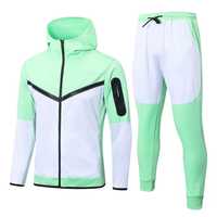 Ensemble de survêtement d'hiver pour homme en molleton technique extensible dans les quatre sens, coupe régulière, uni, à capuche, deux pièces