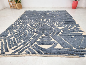 Beautiful Modern Hand Tufted Moroccan <b>Rug</b> Designer <b>Grey</b> Handmade Woolen <b>Rugs</b> for Home Living Room Bedroom and <b>Large</b> Area <b>Rug</b> - Product Image 6