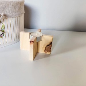 DECOR N UTILITY CRAFT Pine Wood <b>Tealight</b> <b>Holder</b> Handmade Rectangular Wooden Decoration for Home Christmas Use Solid Wood Crafted - Product Image 3