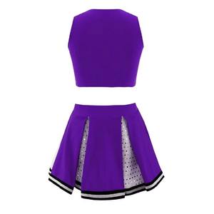 Costumes de danse professionnels en polyester en deux pièces uniformes de pom-pom girl imprimés pour adultes et enfants - Product Image 2