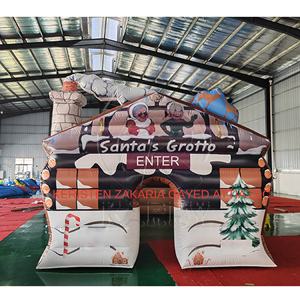 Commercial <b>Inflatable</b> Santa Claus Grotto Tent Christmas Advertising <b>Inflatable</b> Santa <b>House</b> 0.55mm PVC with 3 Years Warranty - Product Image 1