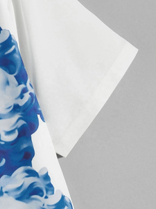 เสื้อเชิ้ตฮาวายแขนสั้นผ้าลินินสำหรับผู้ชาย ลายดอกไม้สไตล์ลำลอง เหมาะสำหรับวันหยุดพักผ่อนริมชายหาดในฤดูร้อน พร้อมปกเสื้อโปโล - Product Image 3