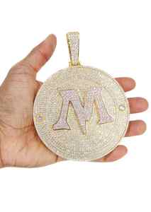 Colgante de letra de Hip Hop en plata de ley 925, un elegante abalorio para hombres, ropa de fiesta con diamantes cultivados en Leb de corte redondo mejorado - Product Image 2