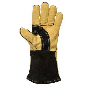Guantes de seguridad de soldadura de cuero de vaca duraderos Guantes DE TRABAJO resistentes al calor para protección de manos y brazos - Product Image 2
