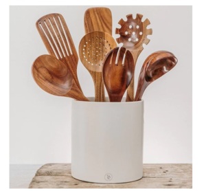 Ensemble de 2 couverts à salade en bois d'acacia, ustensiles de cuisine de luxe écologiques faits à la main - Product Image 1
