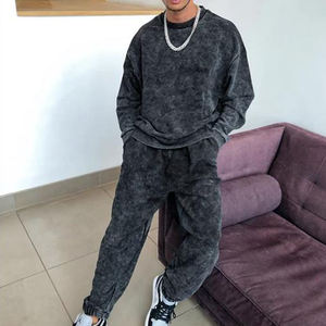Sudaderas Chándal de lavado ácido en blanco liso Precio bajo Chándal de lavado ácido de alta calidad Chándal de peso pesado para hombre Chándal - Product Image 1