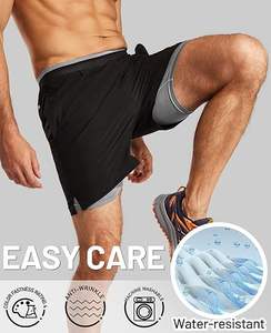 กางเกงขาสั้นออกกำลังกายผู้ชาย น้ำหนักเบา ระบายอากาศได้ดี แห้งเร็ว เอวยางยืด มีเชือกผูก ซับในตาข่าย ลายเรียบ - Product Image 5