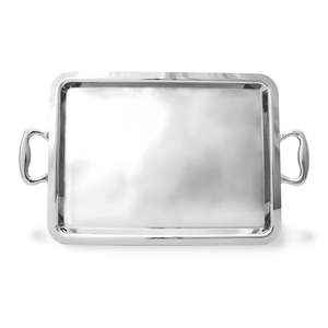 Bandeja de servicio de metal de diseñador con asa, plato hecho a mano de excelente calidad, bandeja de servicio de acero al por mayor de diseñador de mesa - Product Image 3