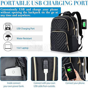 Venta al por mayor de mochilas unisex con cierre de cremallera de gran capacidad y cierre suave, bolsas con logotipo personalizado, calidad superior, función USB de poliéster - Product Image 3