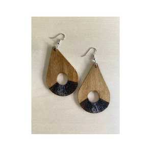 Boucles d'oreilles pendantes faites à la main de luxe européen élégant anniversaire fiançailles mode bois et résine de haute qualité - Product Image 4