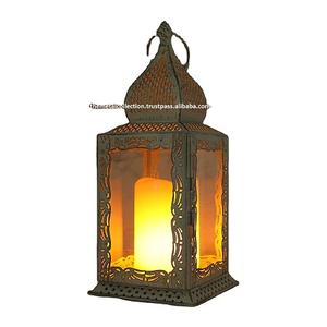 Linterna de hierro hecha a mano para decoración del hogar, marco de metal y hierro, con acabado de cobre antiguo, elegante - Product Image 6