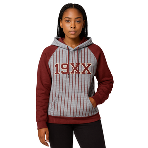 DST Delta Gris Corps Marron Raglan Pinstripes Hoodie Coton Sororité Grecque Vêtements Année Fondatrice HBCU Soror Hoodie Vêtements - Product Image 1