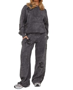 ชุดวอร์มทรงถุงสำหรับผู้หญิงชุดออกกำลังกาย2ชิ้นสำหรับใส่ได้ทั้งชายและหญิง - Product Image 5