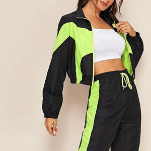 Conjunto de 2 piezas personalizado de alta calidad, cortavientos de invierno para mujer, chándal con cremallera y capucha, cremallera impermeable, opciones de tamaño disponibles - Product Image 6