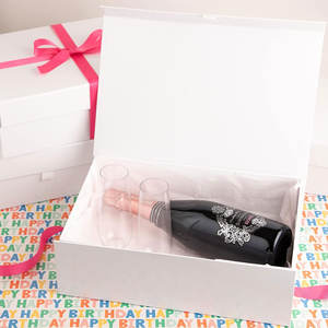 Caja de regalo dura blanca al por mayor con tapa de cierre magnético 14 "X 9" X 4 "Cajas rectangulares con acabado blanco brillante - Product Image 6