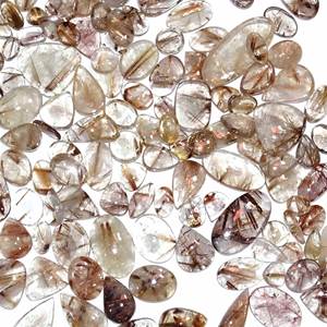 โกลเด้นรูไทล์ควอตซ์พลอยหลวมคุณภาพสูงทองเครื่องประดับธรรมชาติทําคาโบชองขายด้านบนรูไทล์ทอง - Product Image 3