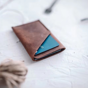 Cartera de cuero para tarjetas de crédito, ultrafina, minimalista, con bloqueo de Rfid, cartera frontal, tarjetero de cuero para hombres, 2017 - Product Image 1