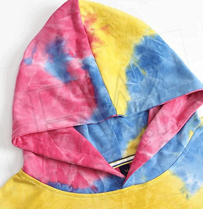 Sudaderas con capucha de moda para mujer Tie Dye de manga larga 100% algodón hombro sudaderas con capucha con estilo para mujer para logotipo frontal de invierno - Product Image 3