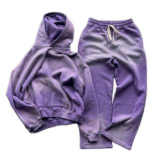 Conjunto de Sudadera con Capucha y Pantalones Deportivos Desteñidos al Sol Personalizados 2026, Lavado Ácido Desgastado con Estampado Inflado - Product Image 2