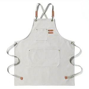 Nouveau design tablier de serveur de cuisine en coton personnalisé tablier de cuisine bavoir imprimé logo de broderie personnalisé - Product Image 6