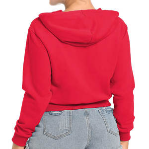 Sudadera con capucha corta transpirable para mujer, ropa de calle informal cálida personalizada, figuras de hombros caídos, sudaderas con capucha transpirables ecológicas de punto - Product Image 2