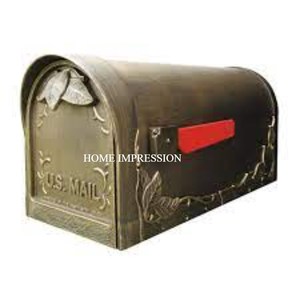 Wholesale Small Metal Post <b>Box</b> Mailbox <b>Wall</b> <b>Mounted</b> Outdoor Mail Letter <b>Box</b> Forged Design Brown Color Shade Vintage Style - Product Image 6
