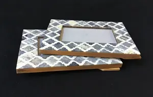 Indian Handcrafted MDF Wood <b>Photo</b> <b>Frame</b> with Bone Inlay Best Quality Direct Wholesale Wall Table Decoration Black Home Decor - Product Image 6
