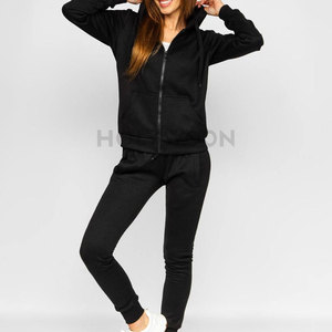 Ensemble de survêtement élégant pour femme, col montant uni, 100% coton, haut à capuche confortable, tenue décontractée streetwear, ensemble 2 pièces pour l'hiver - Product Image 4