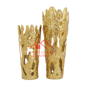 Jarrón de metal de aluminio fundido con acabado Dorado para el hogar y la sala de estar, sofá, decoración lateral, jarrón de metal, último diseño - Product Image 3