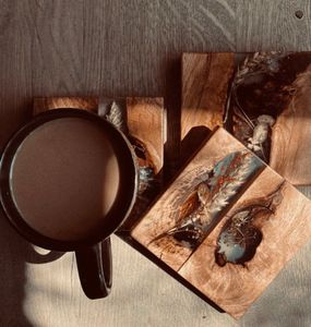 Posavasos Decorativo y Duradero de Resina de Madera de 400 mm de Diámetro con Diseño Personalizable para Colocar Bebidas Diariamente, Trabajo, Estudio y Relajación - Product Image 5